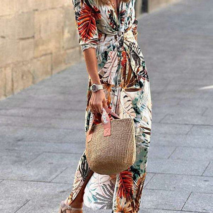 Tropical Paradise V-Neck Summer Dress