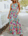Floral Sleeveless Maxi Dress with Round Neck - Summer Chic