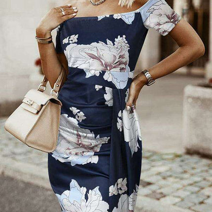 Whimsical Floral Collared Tulip Midi Skirt - Elegant Women's Fashion Essential