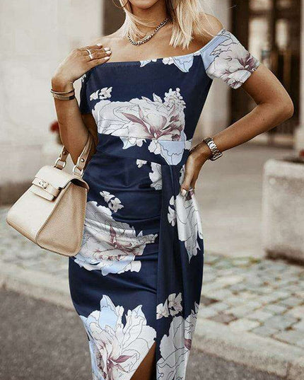 Whimsical Floral Collared Tulip Midi Skirt - Elegant Women's Fashion Essential