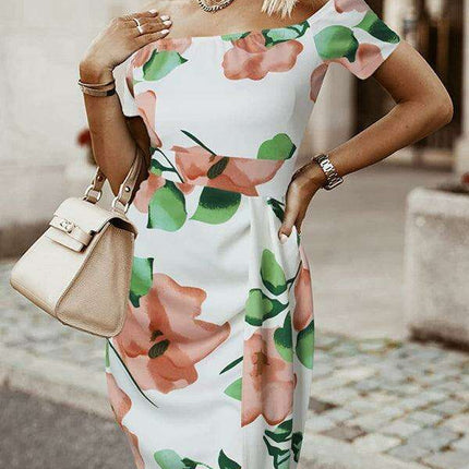 Whimsical Floral Collared Tulip Midi Skirt - Elegant Women's Fashion Essential