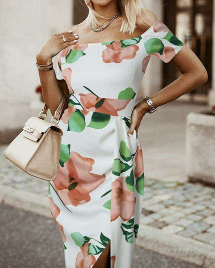 Whimsical Floral Collared Tulip Midi Skirt - Elegant Women's Fashion Essential