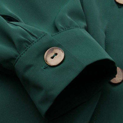 Chic Stand Collar Long Sleeve Swing Dress - Effortlessly Elegant and Versatile