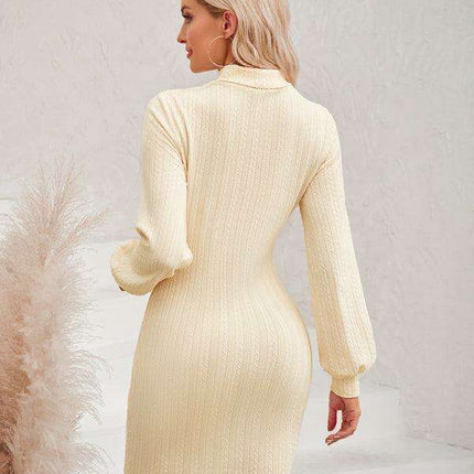 Chic Cutout Women's Tailored Long Sleeve Dress