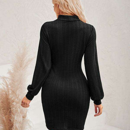 Chic Cutout Women's Tailored Long Sleeve Dress