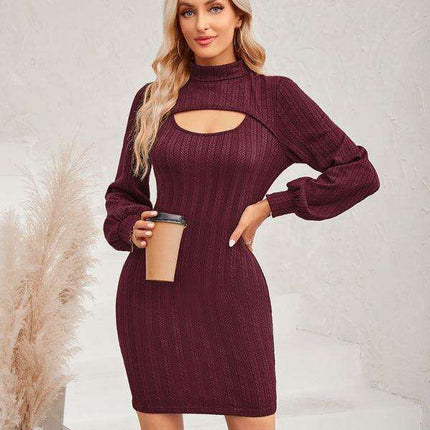 Chic Cutout Women's Tailored Long Sleeve Dress