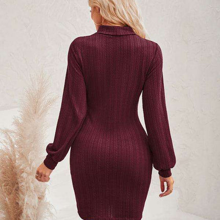 Chic Cutout Women's Tailored Long Sleeve Dress