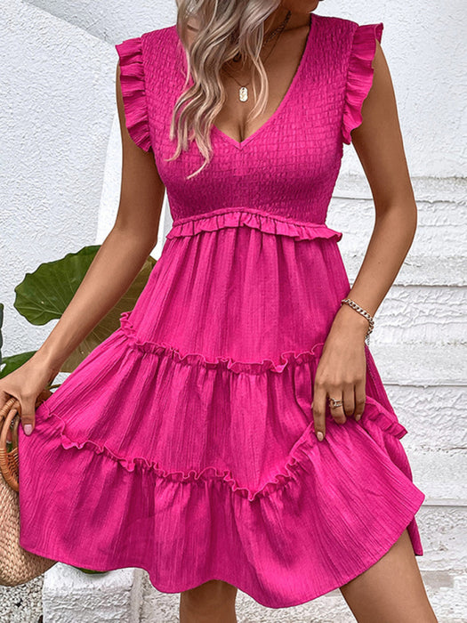 Elegant Polyester Blend Dress with Flared Skirt - Stylish and Versatile