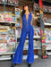Retro Street Style Denim Jumpsuit with Chic Open Back