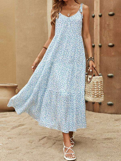 Floral Delight Adjustable Back Summer Dress