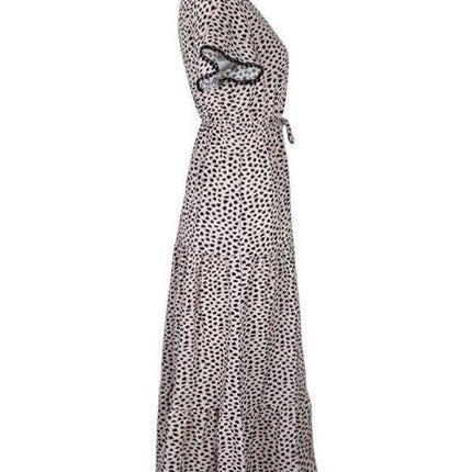 Elegant V-Neck Printed Dress for Effortless Charm
