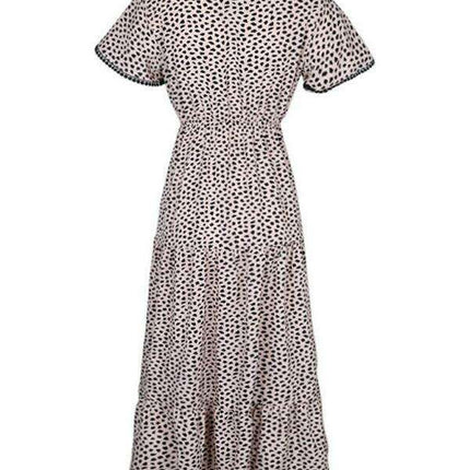 Elegant V-Neck Printed Dress for Effortless Charm