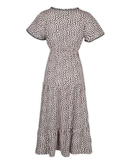 Elegant V-Neck Printed Dress for Effortless Charm