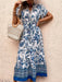 Chic Blue Printed Summer Dress for Effortless Style