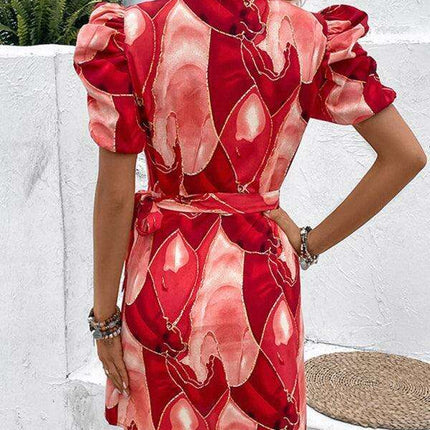 Elegant Floral V-neck Midi Dress