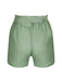 Fresh Green Pleated Polyester Shorts - Chic and Versatile Women's Fashion Choice