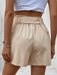 Chic Beige Polyester Shorts for Women: Versatile and Stylish Summer Wardrobe Essential