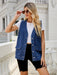 Denim Utility Vest for Women with Distressed Details and Functional Pockets