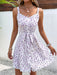 Floral Sleeveless V-Neck Dress with Belt and Suspenders - Summer Chic Ensemble