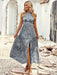 Bohemian Halter Neck Summer Maxi Dress with Waist Detail for Women