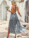 Boho Chic Halter Neck Summer Maxi Dress with Waist Accentuation for Women