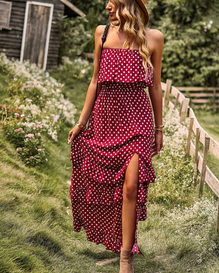 Elegant Asymmetrical Wave Point Viscose Cocktail Dress