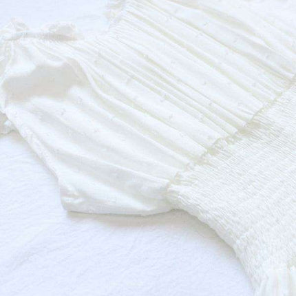 Romantic Earthy Pleated Dress with Cinched Waist and Asymmetrical Hem