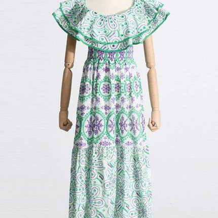 Chic One-Shoulder Floral Embroidered Dress with Elegant Front Slit