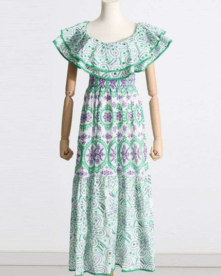 Chic One-Shoulder Floral Embroidered Dress with Elegant Front Slit