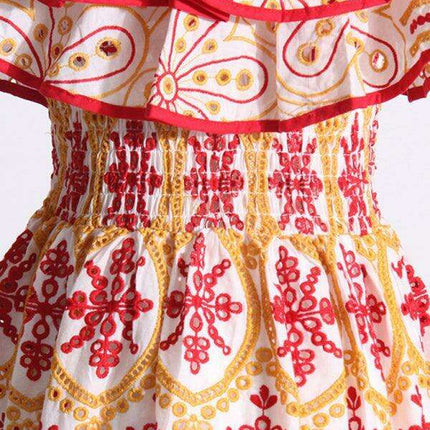 Chic One-Shoulder Floral Embroidered Dress with Elegant Front Slit