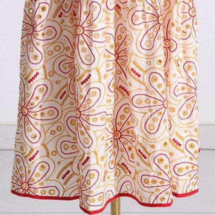 Chic One-Shoulder Floral Embroidered Dress with Elegant Front Slit