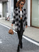 Plaid Knit Cardigan - Trendy Winter Sweater for Women