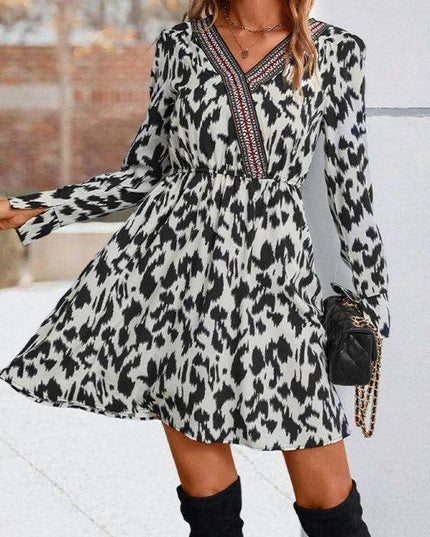 Leopard Luxe Long Sleeve Dress: Redefine Your Style