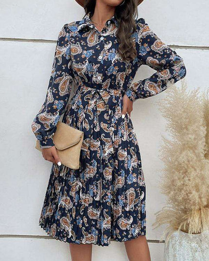 Bohemian Elegance Maxi Dress with Lapel and Button Accents for Women