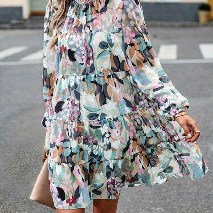 Chic Floral Long Sleeve Midi Skirt for Women