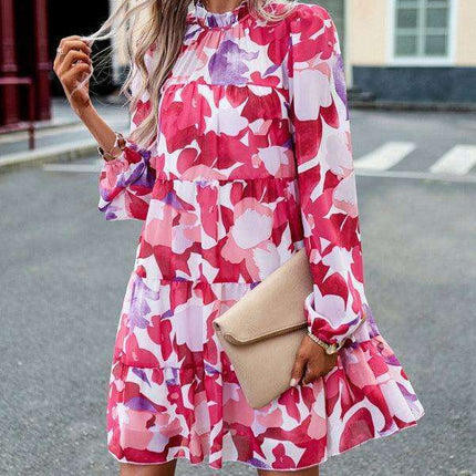 Chic Floral Long Sleeve Midi Skirt for Women