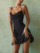 Seductive Charm: Lace Halter Suspender Skirt with Backless Detail