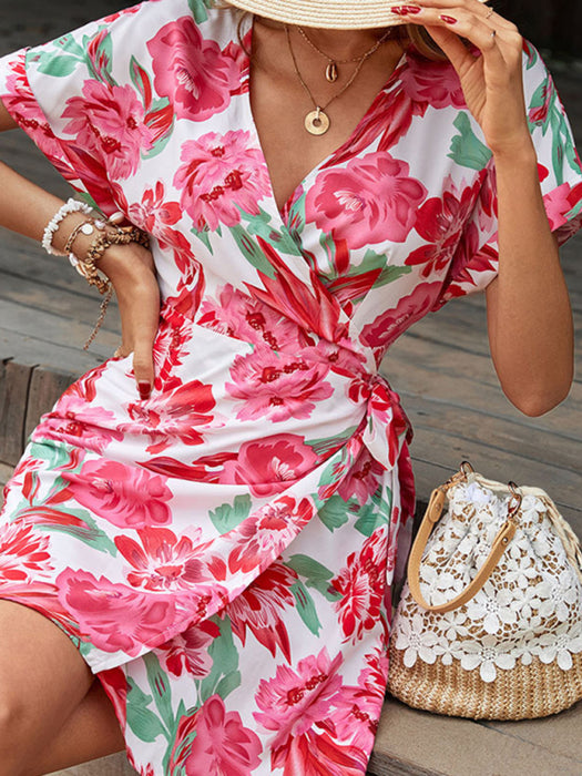 Elegant Blossom Print Sleeveless Dress - Women's Stylish Summer Garment