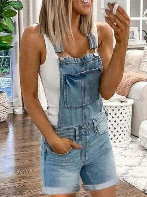 Trendy Distressed Denim Overall Shorts: Where Fashion Meets Functionality