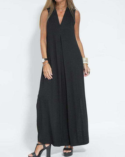 Elegant V-neck Pullover Dress - A Timeless Wardrobe Essential