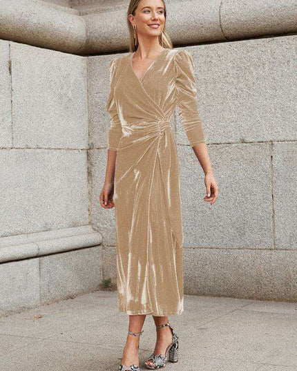 Gilded Velvet French Elegance Evening Gown