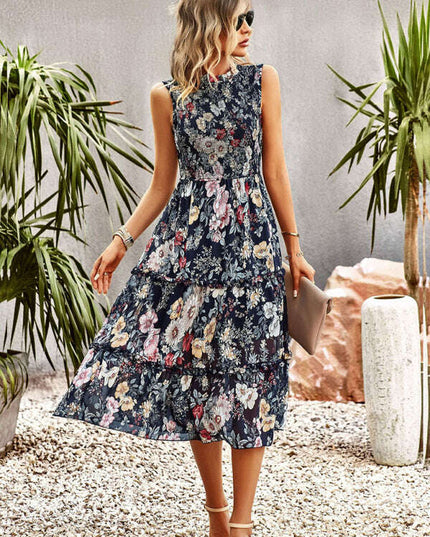 New women's printed A-line skirt sundress