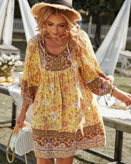 Chic Bohemian Floral Dress for Dreamy Summer Vacations