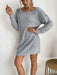 Elegant Heather Grey Knit Sweater Dress with Long Sleeves - Chic Women's Wardrobe Staple