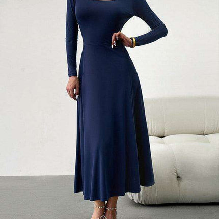 Chic Long Sleeve Fit and Flare Dress for Women