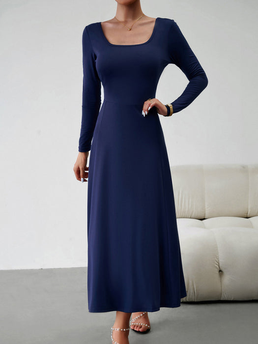 Elegant Women's Long Sleeve Dress with Defined Waist