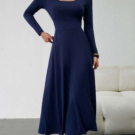 Chic Long Sleeve Fit and Flare Dress for Women