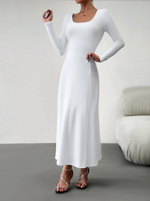 Elegant Women's Long Sleeve Dress with Defined Waist