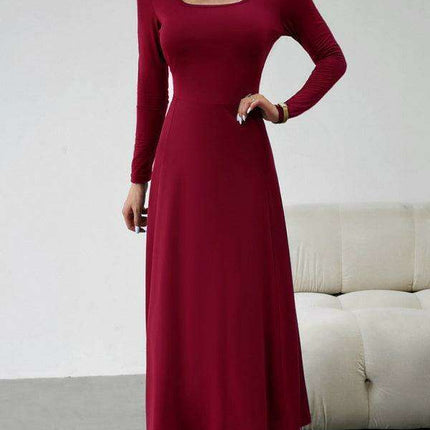 Chic Long Sleeve Fit and Flare Dress for Women