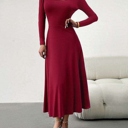 Chic Long Sleeve Fit and Flare Dress for Women